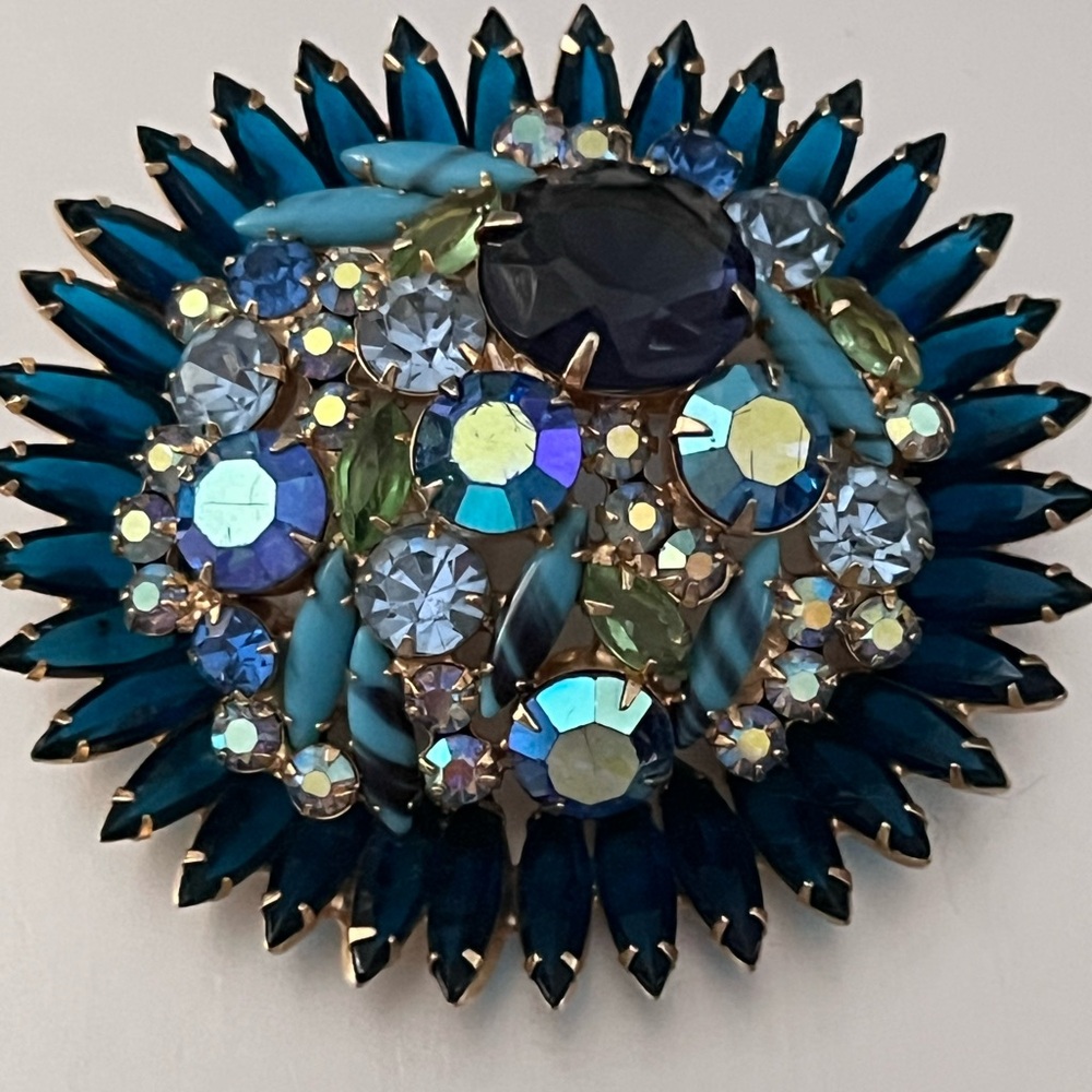 1950s Statement Brooch – AB Rhinestones, 3”